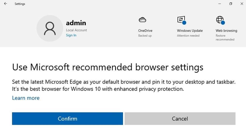 Microsoft, Yeni Edge’i ayarlarda önermeye başladı