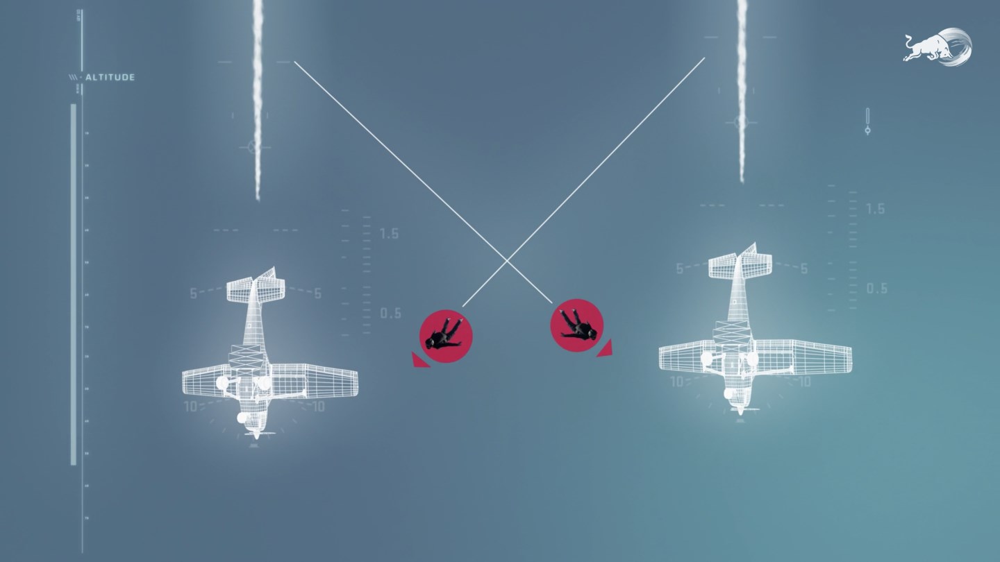 Red Bull gösterisinde, iki pilot havada uçaklarını değiştirecek