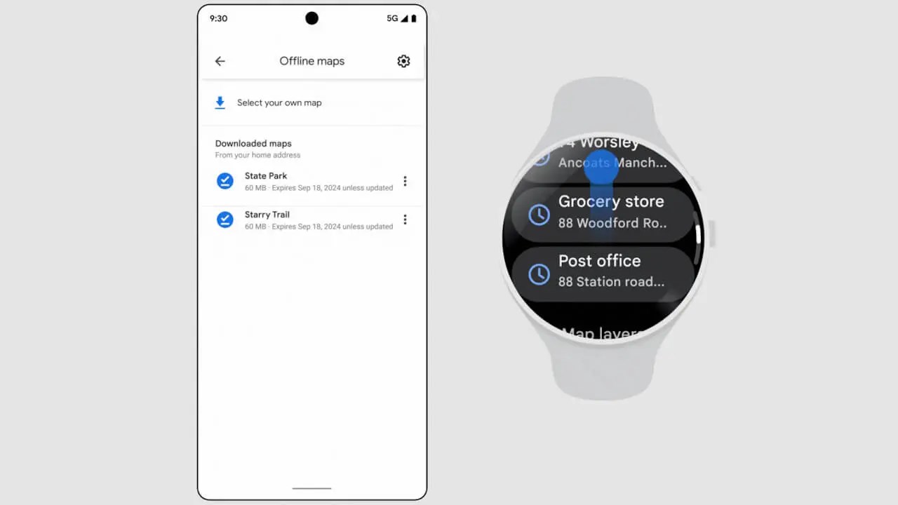 Google Maps Wear OS çevrimdışı (internetsiz)