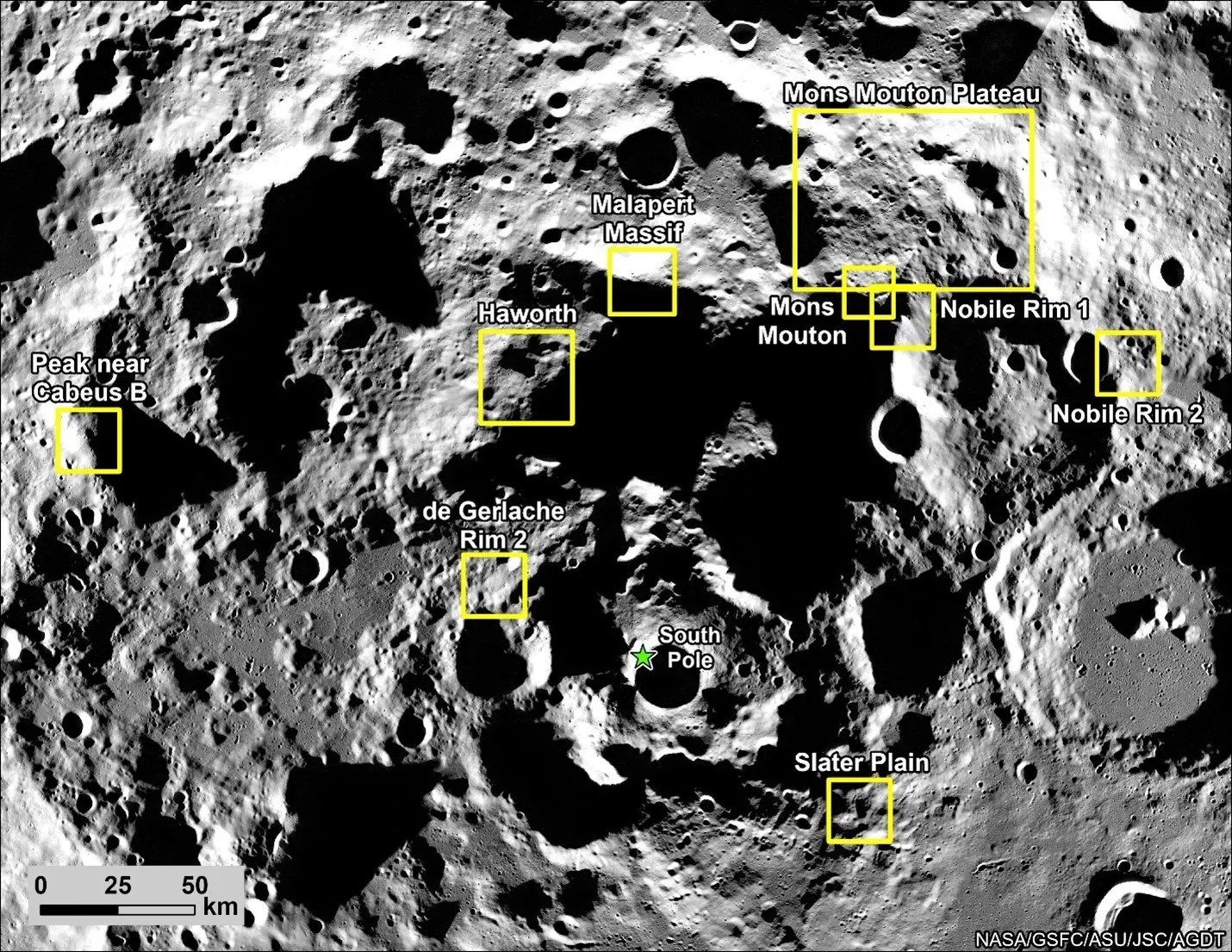 NASA, insanlı Ay görevinde iniş bölgelerini belirledi