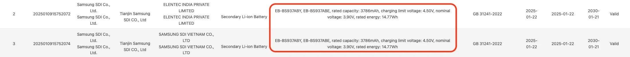 Galaxy S25 Edge'in batarya kapasitesi belli oldu