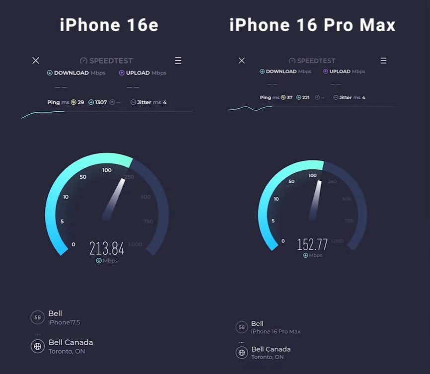 iPhone 16e’deki C1 modem, iPhone 16 Pro'nun modemiyle kıyaslandı