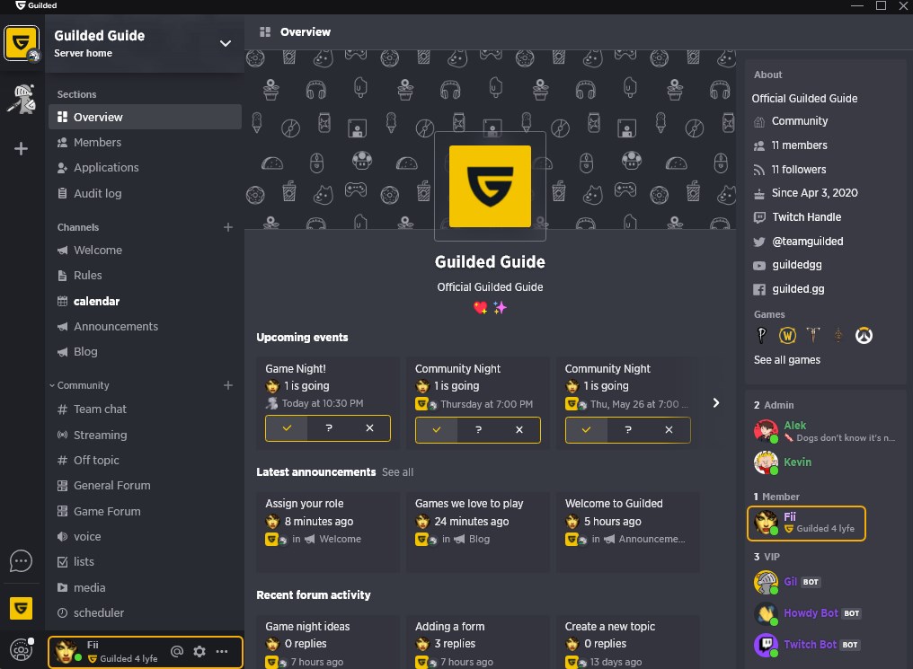 oyun toplulukları için discord alternatifi Guilded