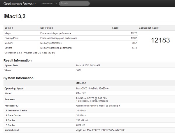 MacBook Pro ve iMac modeli benchmark testlerinde Ivy Bridge yüklü olarak görüntülendi