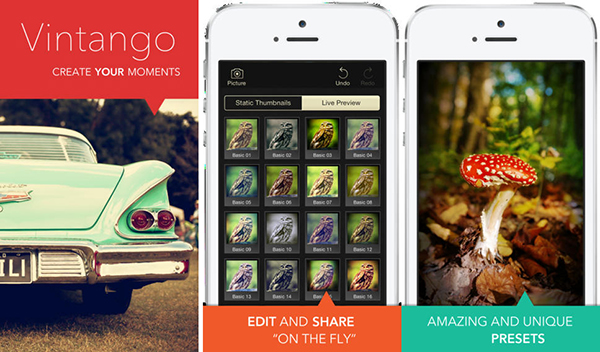 iOS uyumlu fotoğraf uygulaması Vintago ücretsiz yapıldı