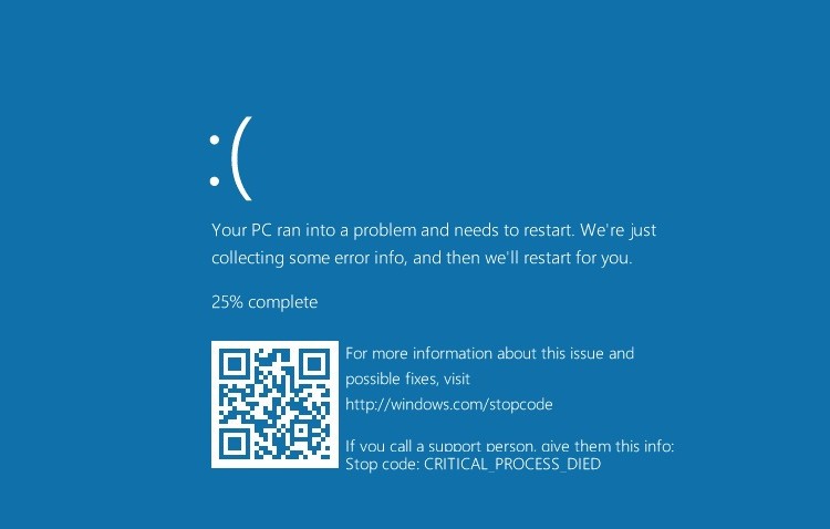 Windows 10'un ölümcül mavi ekranına QR kod eklendi